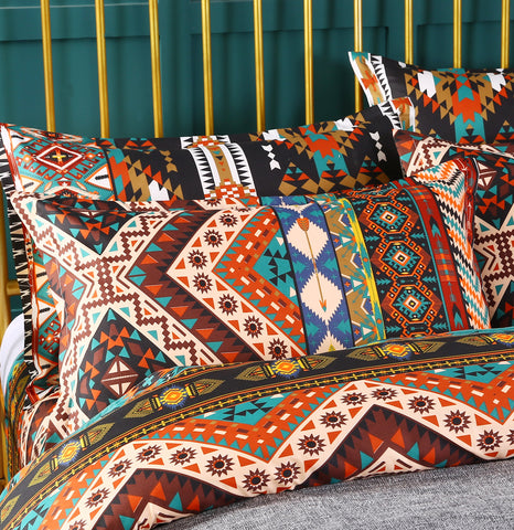 Image of Dream Colorful Bohemian Duvet Cover and Pillowcases BohoChicDecoration bedding red blue orange ethnic gypsy tribal