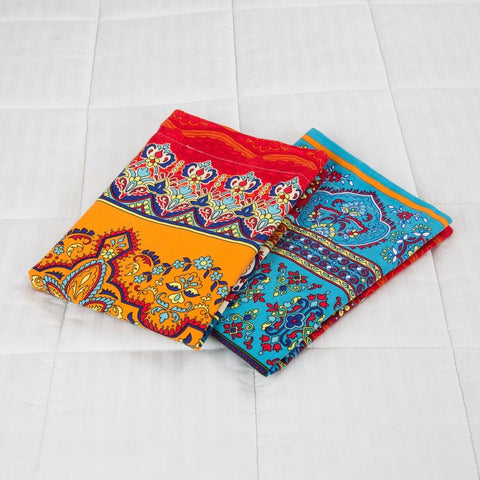 Image of Boho Pillowcases BohoChicDecoration Bohemian bedding red blue orange ethnic gypsy