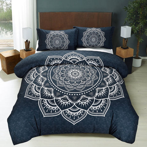 Image of Blue Lotus Duvet Cover and Pillowcases