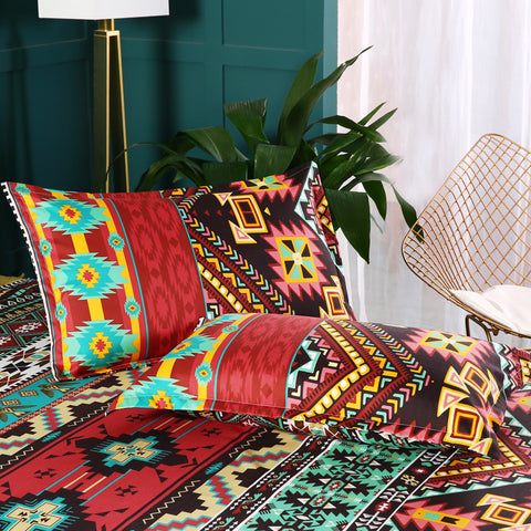 Image of Chevron Colorful Bohemian Duvet Cover and Pillowcases BohoChicDecoration bedding red blue orange ethnic gypsy tribal