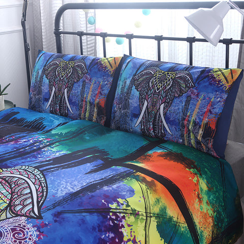 Image of Blue Elephant Duvet Cover and Pillowcases
