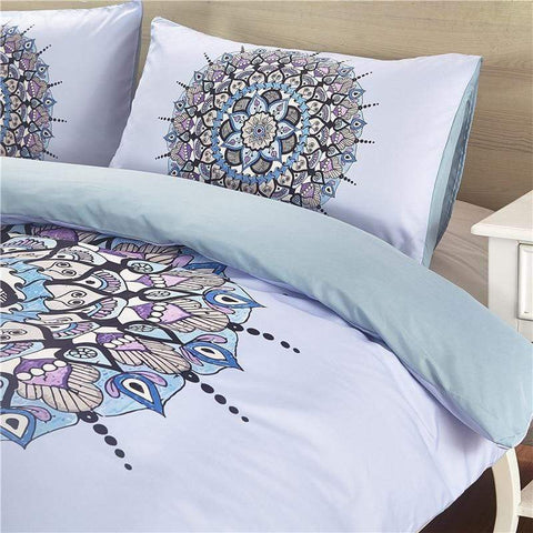 Image of Boho Chic Decoration bedding Lotus Duvet Cover and Pillowcases bedding bedroom decor bohemian