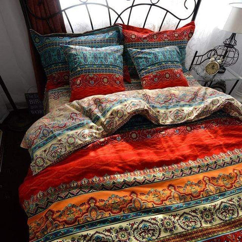Image of Boho Chic Decoration bedding Twin Boho Duvet Cover and Pillowcases bedding bedroom decor bohemian