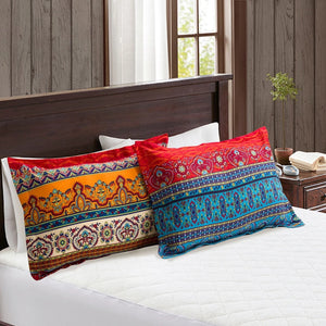 Boho Pillowcases BohoChicDecoration Bohemian bedding red blue orange ethnic gypsy