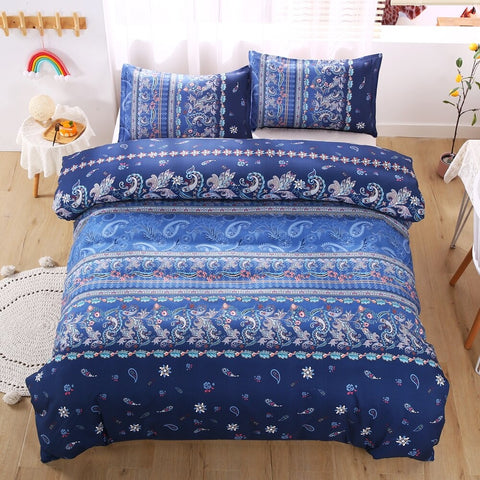 Image of Navy Floral Duvet Cover and Pillowcases