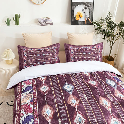 Image of Maroon Duvet Cover and Pillowcases