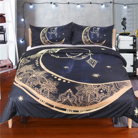 Image of Black Moon Duvet Cover and Pillowcases
