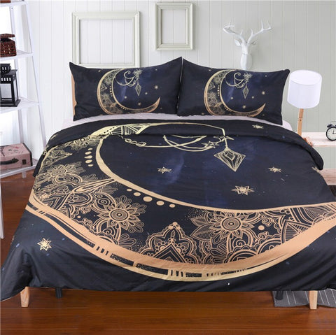 Image of Black Moon Duvet Cover and Pillowcases