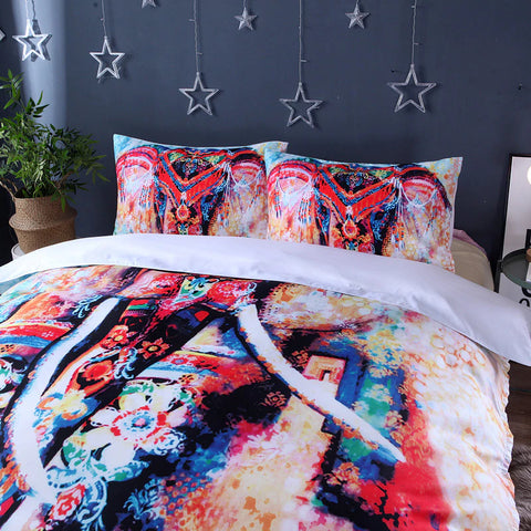 Colorful Elephant Duvet Cover and Pillowcases