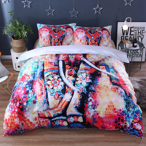 Image of Colorful Elephant Duvet Cover and Pillowcases