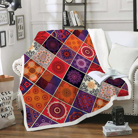 Image of Bright Patchwork Blanket