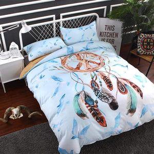 Boho Chic Decoration bedding Full Feathered Dream Duvet Cover and Pillowcases bedding bedroom decor bohemian